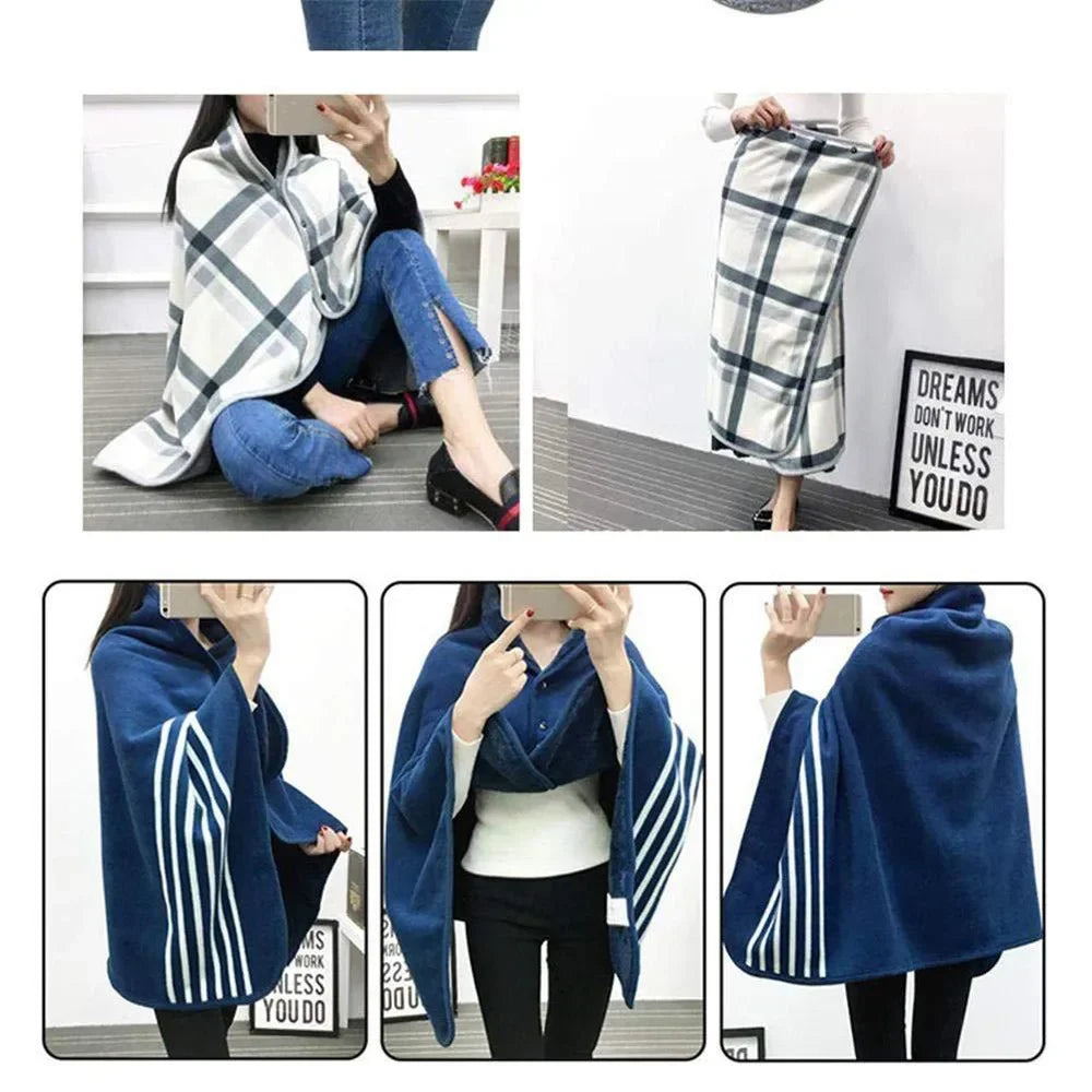 Cozy & Stylish Wearable Shawl Blanket - Perfect for Home, Office, and Travel!